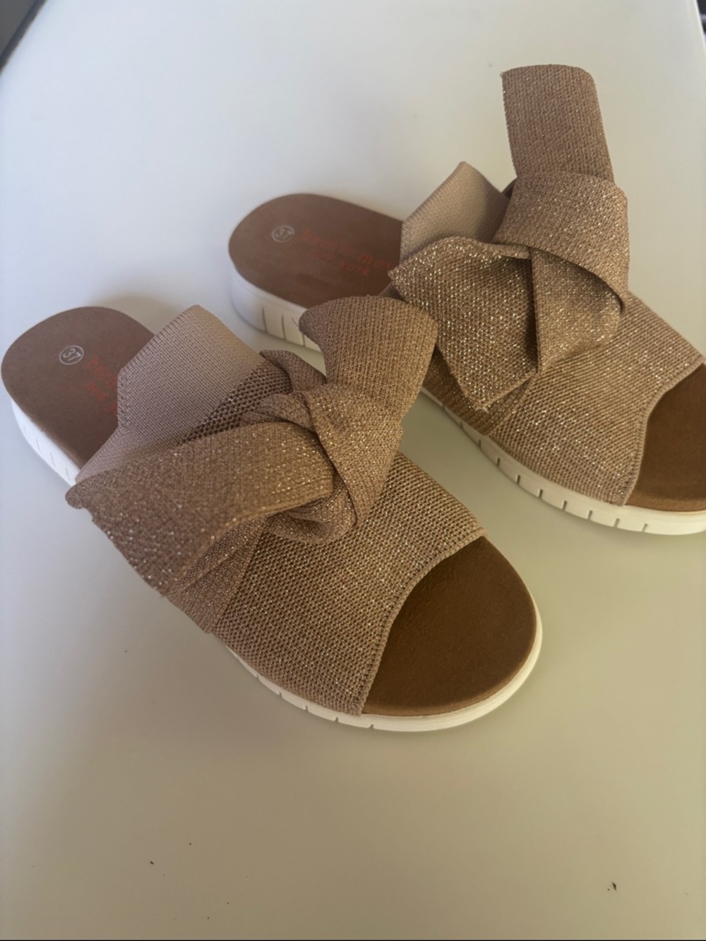 Women’s Metallic Knot Espadrille Slide - Beige